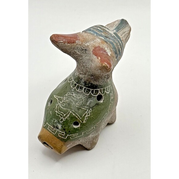 Mexican Xoloitzcuintle Xolo Dog Folk Art Pottery Whistle Mayan Aztec Used - Picture 9 of 13